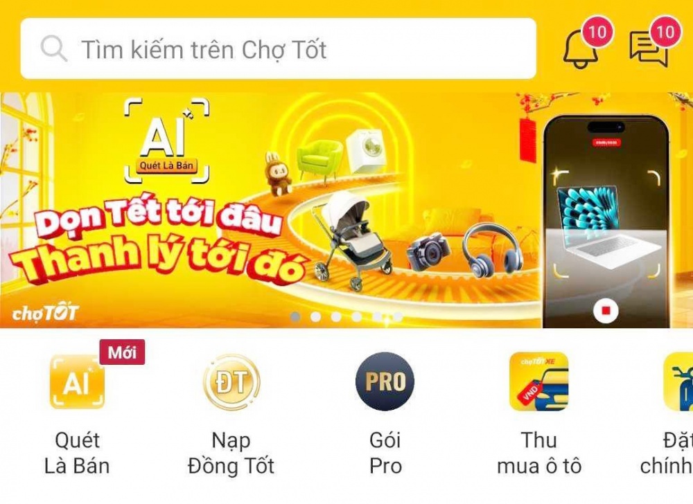 tính năng “Quét Là Bán” – một công cụ thông minh ứng dụng AI, giúp mọi người dễ dàng giải quyết bài toán đồ cũ. 