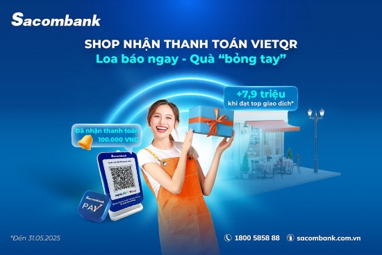 Sacombank ra mắt loa thanh toán đồng hành kinh doanh cùng khách hàng