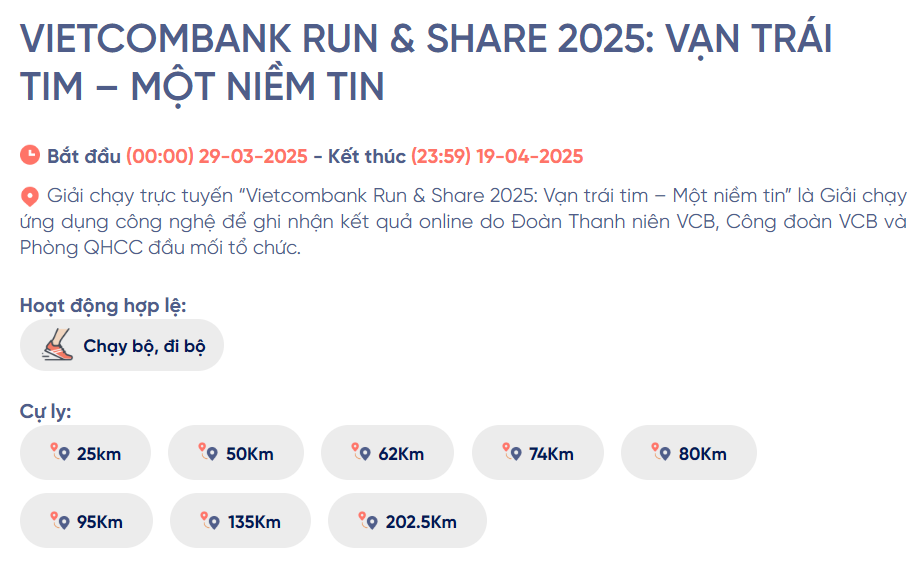 Hơn 500 VĐV tham gia Giải chạy “Vietcombank Run & Share 2025: Vạn trái tim - Một niềm tin”