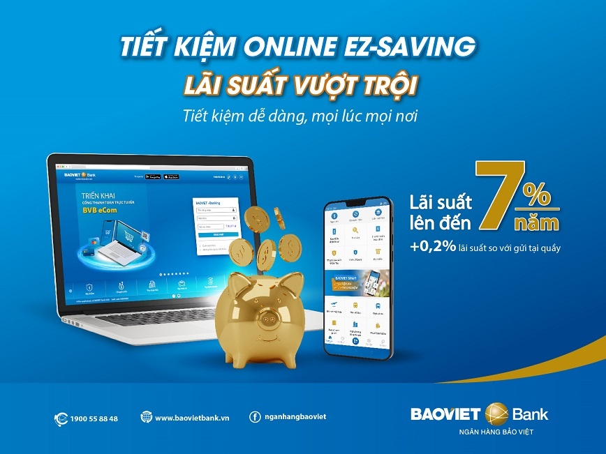 gui tiet kiem online lai suat toi 7 tai baoviet bank