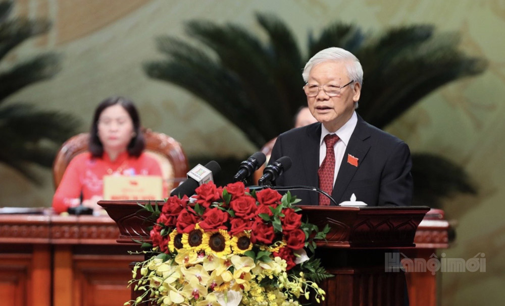 toan van phat bieu cua tong bi thu chu tich nuoc tai dai hoi dang bo ha noi