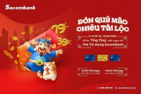 Nhận lì xì may mắn mỗi ngày khi chi tiêu qua thẻ tín dụng Sacombank
