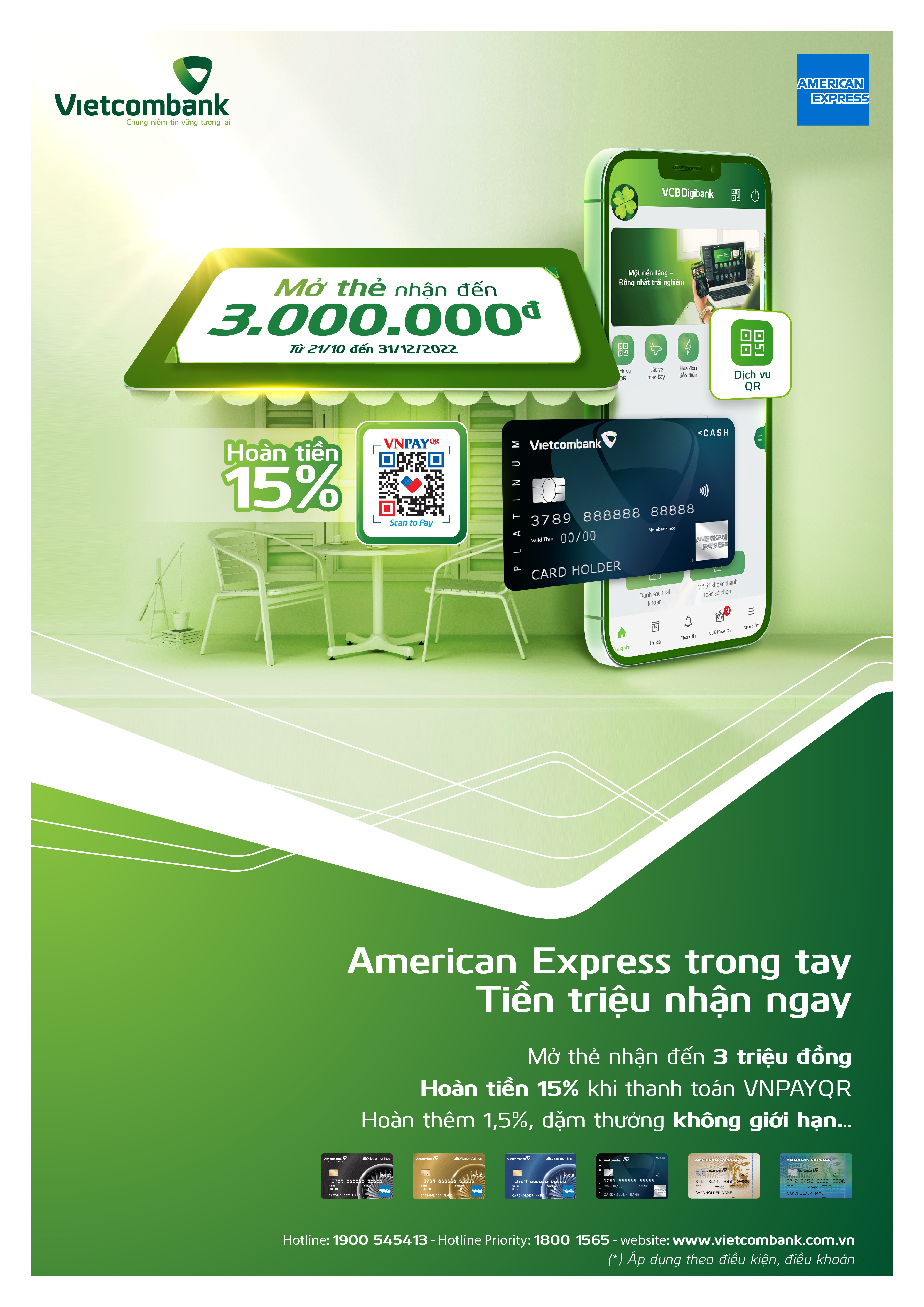 bung no uu dai cung the vietcombank american express