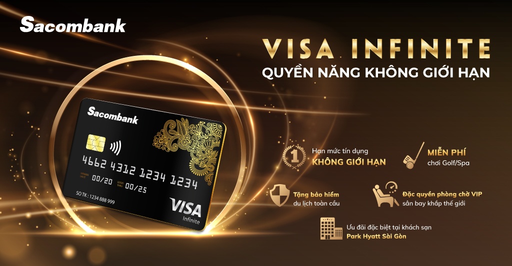 sacombank visa infinite quyen nang khong gioi han