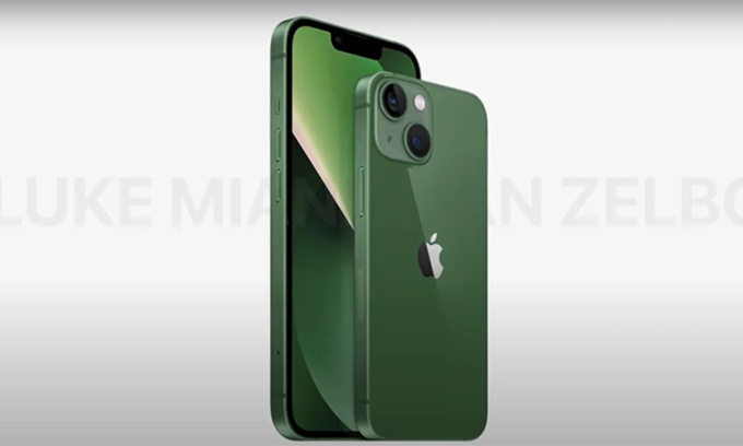 iphone 13 mau xanh moi lo dien