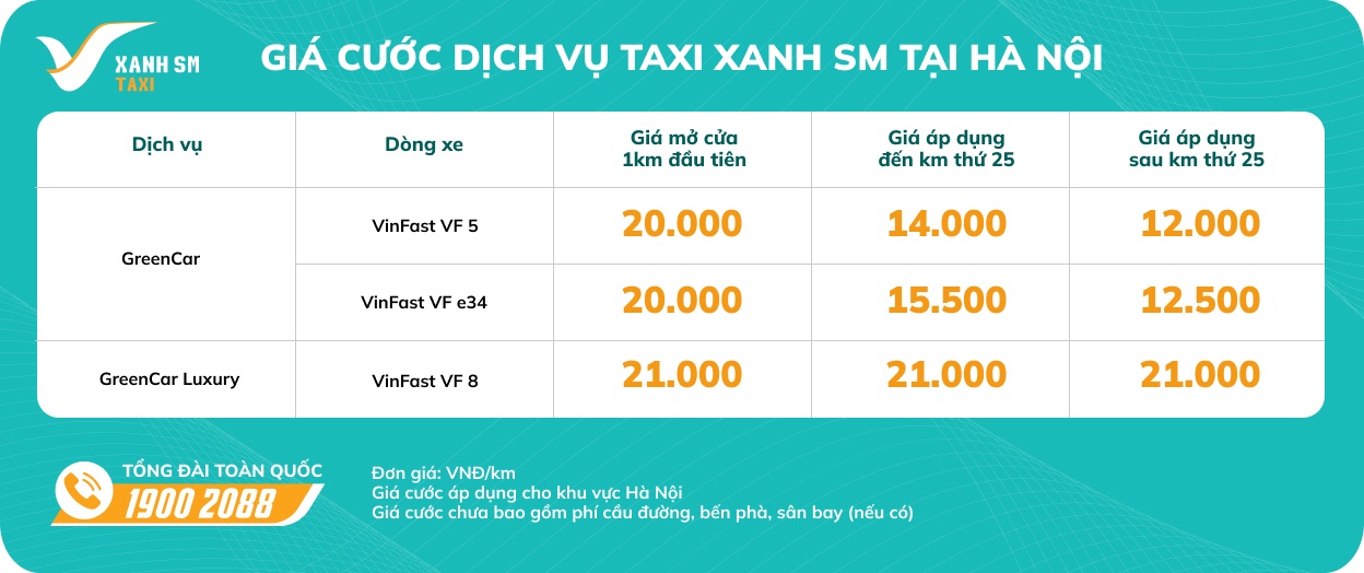 taxi xanh sm chinh thuc hoat dong tai ha noi tu ngay 144