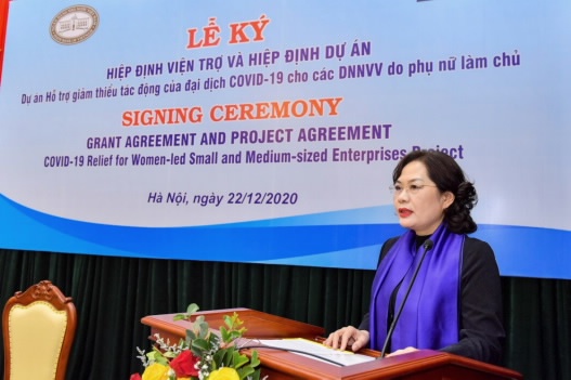 ky ket hiep dinh vien tro du an ho tro giam thieu tac dong cua dai dich covid 19 cho cac dnnvv do phu nu lam chu