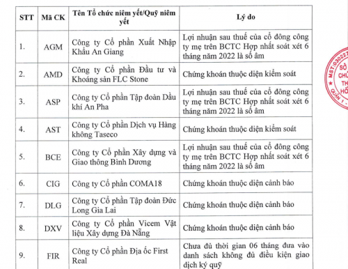 hose cat margin voi 62 ma chung khoan trong quy 42022